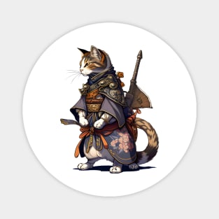 Japanese Cat Samurai Katana Catana - Love Cats Magnet